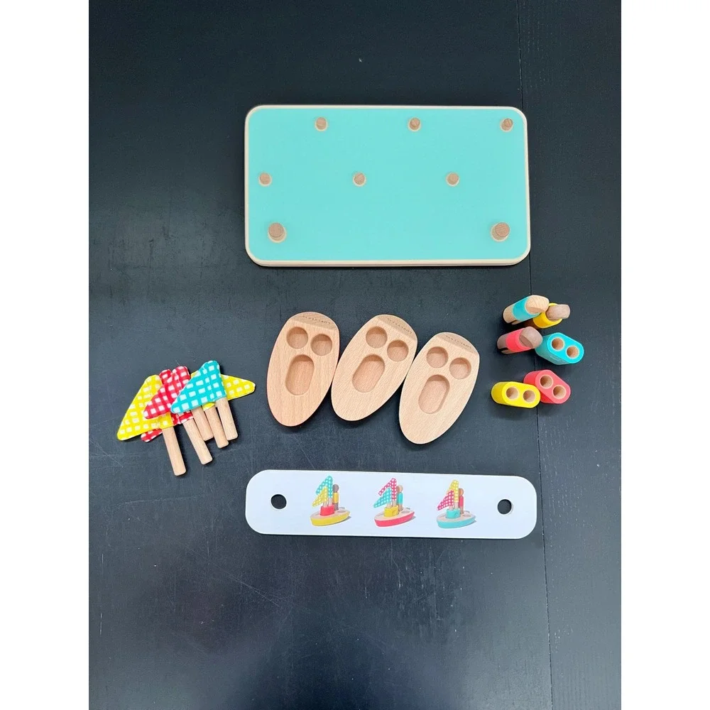 Lovevery Wooden Sailboat Sorting Set Multicolor Montessori STEM Toy One Size